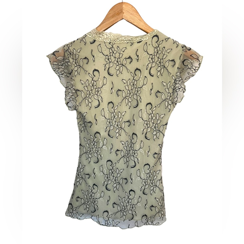 Mesh Overlay Y2K Blouse Whimsygoth Small Coquette - Picture 3 of 4